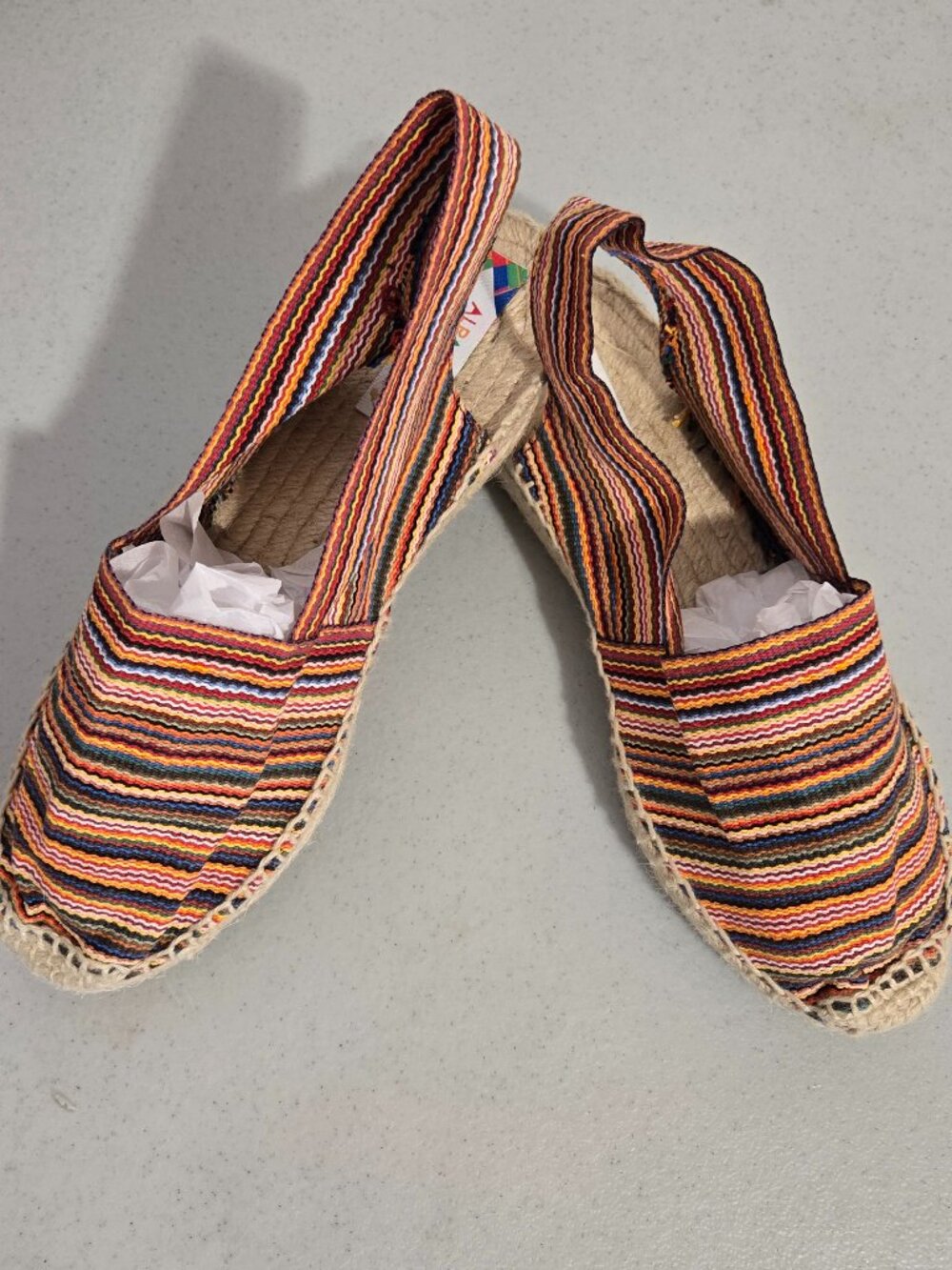 Alpargatus Multi-color stripe Canvas Espadrille Slingback Size 38 (US 7.5 - 8)